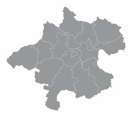 Upper Austria state administrative map