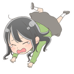 転んだ女の子