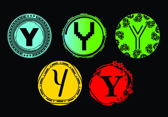 Y letter new logo and icon design template bundle
