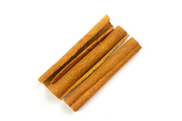 Cinnamon sticks isolated on white background. 