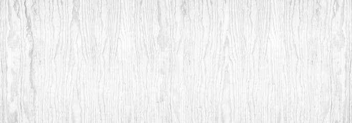 White washed plywood wide panoramic texture. Light grey wooden pattern. Whitewashed wood vintage...