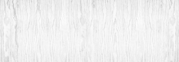 White washed plywood wide panoramic texture. Light grey wooden pattern. Whitewashed wood vintage rustic widescreen background