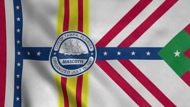 Flag of Tampa city, city of United States of America