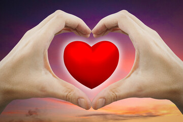 Obraz premium Heart forming heart shape - love concept - 3D rendering