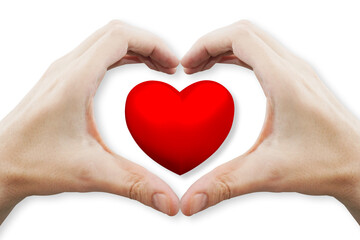 Obraz na płótnie Canvas Heart forming heart shape - love concept - 3D rendering