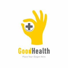 Good health with ok hand vector logo design .Suitable for business, health, web and design