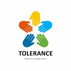 Tolerance hand people vector logo DESIGN. Suitable for business, web, art, solidarity and social