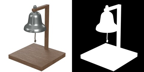 3D rendering illustration of a table top boxing bell