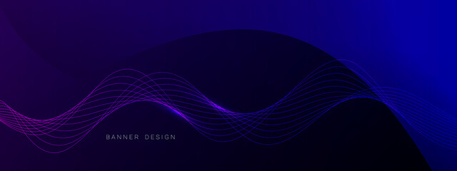 Abstract blue dynamic flyer background with shiny lines vector illustration