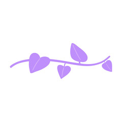 Purple Ivy Leaf Hand-drawn Vector Illustration