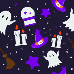 pattern with halloween monsters