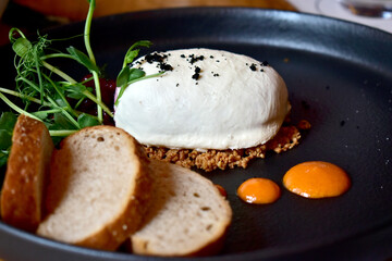 fried eggs in a pan