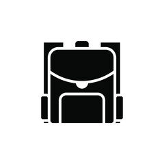 Backpack, School, Rucksack, Knapsack Solid Icon Vector Illustration Logo Template. Suitable For Many Purposes.