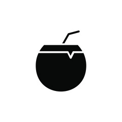 Coconut Drink, Juice Solid Icon Vector Illustration Logo Template. Suitable For Many Purposes.