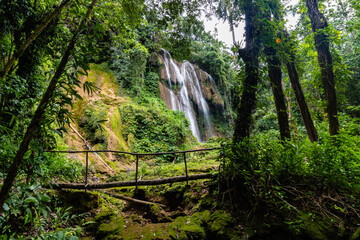 Waterfall in the middle of the rainforest in the Guanayara national park