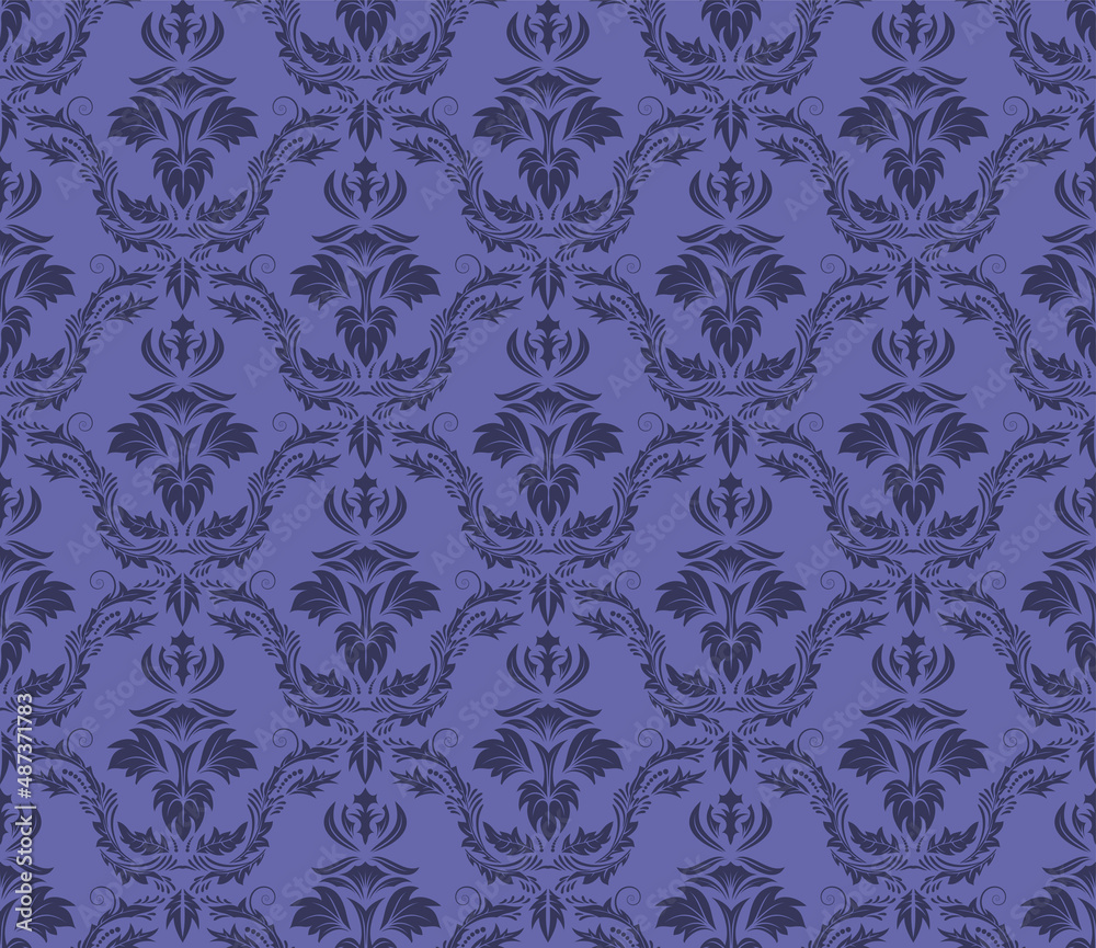 Sticker damask seamless pattern