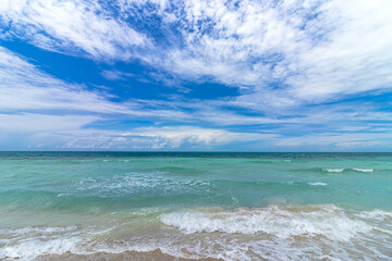 Beautiful shades of the Atlantic Ocean at noon