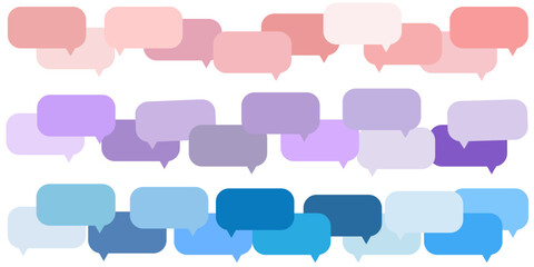set of blank colorful square speech bubble, chatbox, conversation box, speaking balloon, thinking balloon, thought bubble