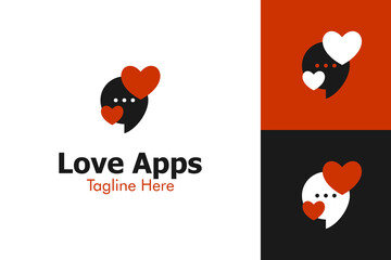 Illustration Vector Graphic of Love Apps Logo. Perfect to use for Technology Company