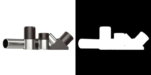 3D rendering illustration of some telescope optics parts