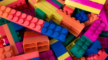 Children's multi-colored constructor for the play and relaxation of a small child