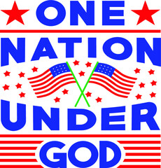 Obraz premium one nation under god 4th of July cut file Bundle, July 4th SVG, United Stated Independence Day cut file quotes, Cut Files for Cutting Machines like Cricut and Silhouette 