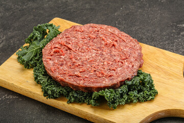 Raw beef burger cutlet for burger