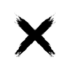 Grunge letter X Hand drawn X mark vector template. Brush X vector. wrong, not true, rijected
