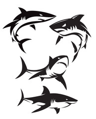 abstract simple shark logo vector collection