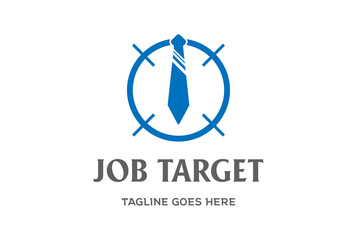 Circular Target with Tie for Job Business Work Office Logo Design Vector