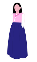 Woman in hanbok Korean traditional dress