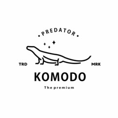 Obraz premium vintage retro hipster comodo logo vector outline monoline art icon