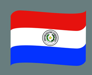 Paraguay Flag National Europe Emblem Ribbon Icon Vector Illustration Abstract Design Element