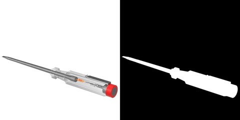 3D rendering illustration of a test light screwdriver
