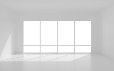 White room interior space for background with soft shadow.