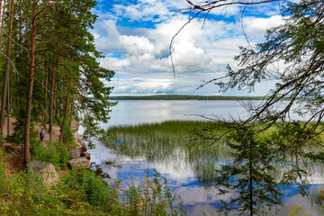 Fototapeta premium Monrepo park in Vyborg, Russia, August
