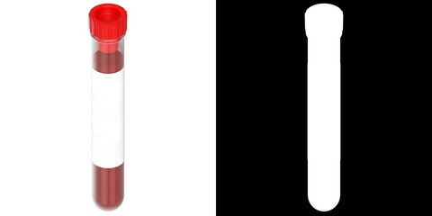 3D rendering illustration of a test tube