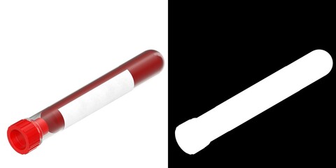 3D rendering illustration of a test tube