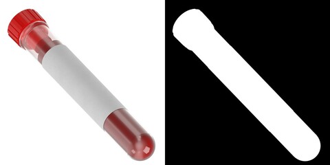 3D rendering illustration of a test tube