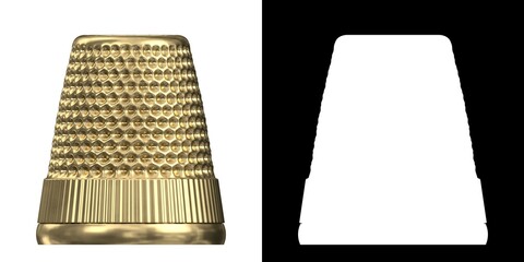 3D rendering illustration of a thimble
