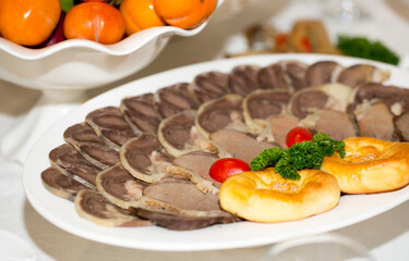 Sausage meat Kazi national dish of the Kazakh peoples, Meat of the canine. Delicacy of Kazakhstan