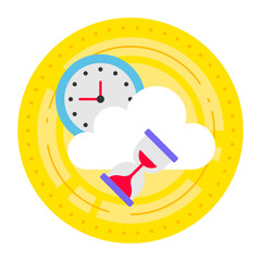 Response time Concept, Faster Deployment and Easier scale  Vector Icon Design, Cloud Processing Symbol, Computing Services Sign, Web Services and Data Center stock illustration