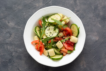 A bowl of fresh vegetable salad for lunch