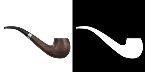 3D rendering illustration of a tobacco pipe - obrazy, fototapety, plakaty