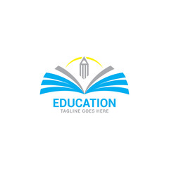 smart learning education book shop store vector logo design template