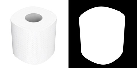 3D rendering illustration of a toilet paper roll