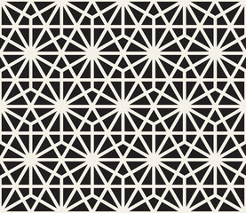 Vector seamless pattern. Repeating abstract geometric elements. Stylish monochrome background design.