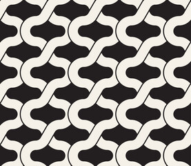 Vector seamless pattern. Repeating abstract geometric elements. Stylish monochrome background design.