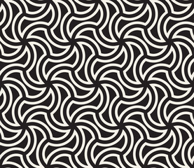 Obraz premium Vector seamless pattern. Repeating abstract geometric elements. Stylish monochrome background design.