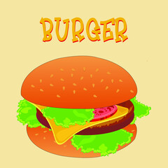 hamburger on a white